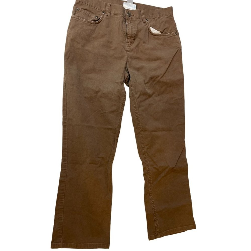 Jones New York Sport Womens Chino Pants Cropped Mid Rise Stretch Brown Size 6